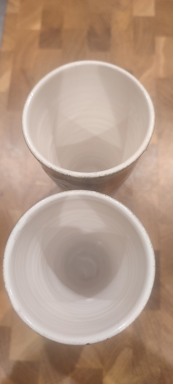 Image 1 of Pair of signed and numbered vintage ceramic mugs