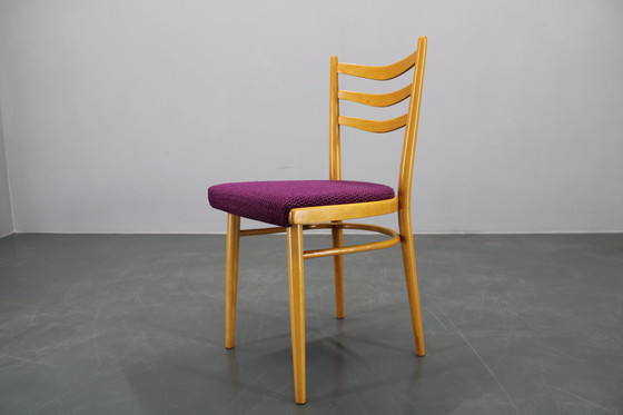 Image 1 of 1960s Set of Four Beech Dining Chairs, Czechoslovakia