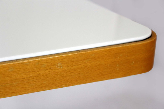 Image 1 of Mid-Century Modern Coffee Table with White Glass Top from Cesky Nabytek, 1960s