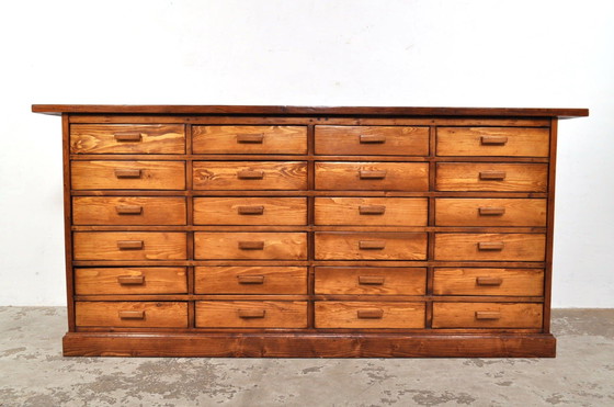 Image 1 of Vintage Chest of Drawers in Pitch Pine 1950s