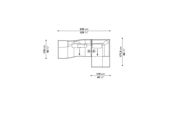 Bank / Sofa B&B Italia Bend – Hoekbanken, Textile (photo 4 of 5)