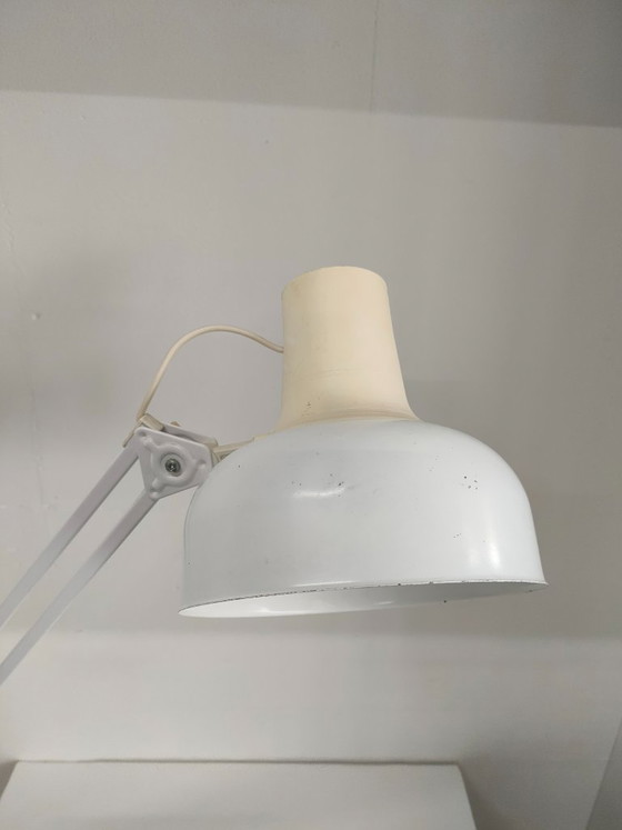 Image 1 of Scissor lamp Desk lamp Lival P12 white Finland 1970s