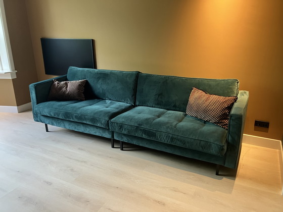 Velvet Sofa Dark Green – Metal (photo 7 of 8)