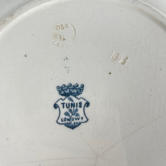 Image 1 of Ensaladera baja, modelo "Túnez", de Longwy, finales del siglo XIX.