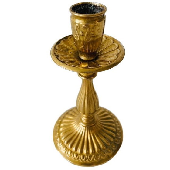 Image 1 of Vintage elegant brass gold candlestick