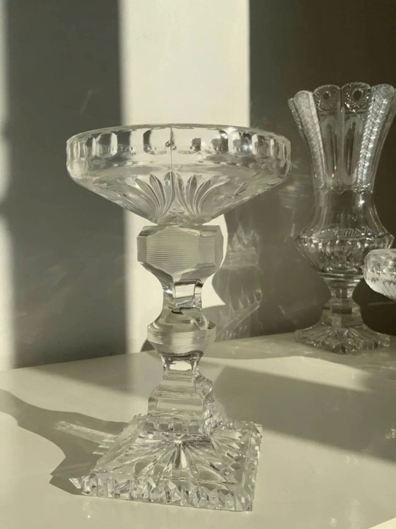 Image 1 of Rare Set of 3 Bohemian Crystal Objects – Historicism Period (ca. 1880-1890)