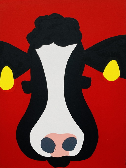 Anna - Serigrafia Mucca - Rosso