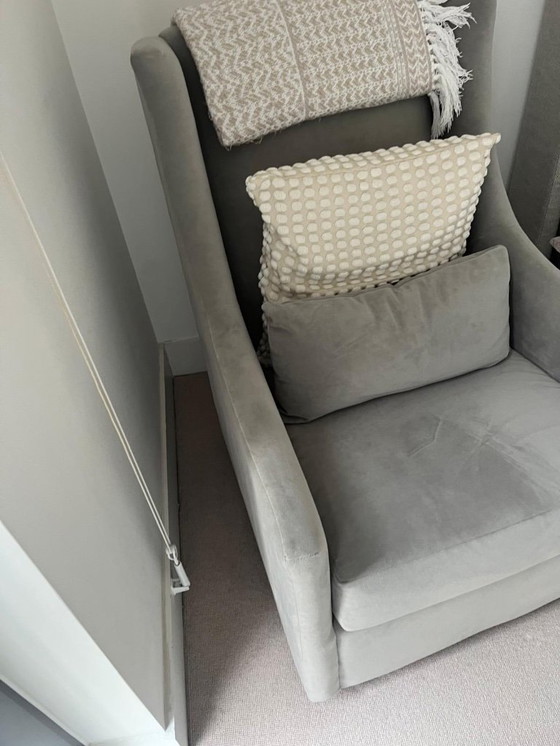 Image 1 of Graham Glider Armchair- Performance Velvet, Silver