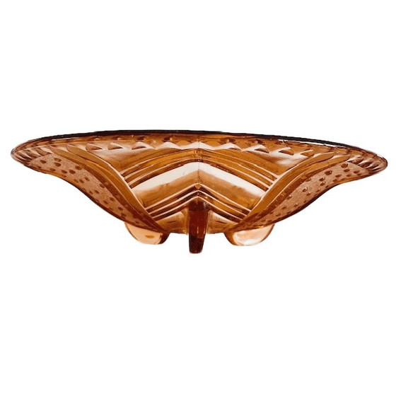 Image 1 of Obstschale aus Art-Deco-Glas, Rosaline-Rosa-Glas, 1930er Jahre