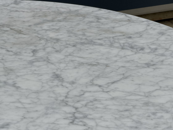 Image 1 of Original Carrara marble round Knoll Tulip dining table (120cm)