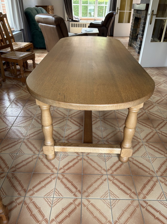 Image 1 of Solid oak farmhouse table 2.20m