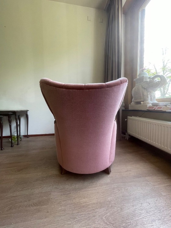 Image 1 of Set van 4 Art Deco fauteuils (ca. 1920-1950) | Opnieuw bekleed met roze fluweel