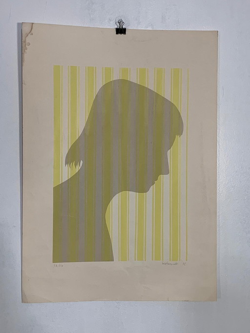 Schatten Siebdruck von Berto Ravotti, 1972