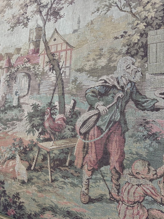 Image 1 of Arazzo vintage unico di grandi dimensioni raffigurante un folletto – 184 x 81 cm