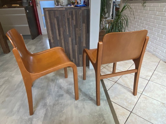 Image 1 of Set of 2 Carlo Bartoli Scandinavian Mito chairs for Tisettanta, vintage 1970