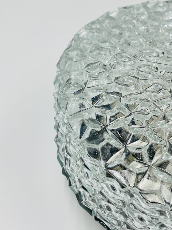 Image 1 of Plafonnier applique en verre pointe de diamant vintage RZB