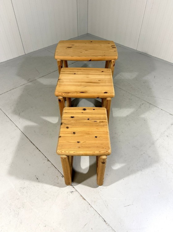 Image 1 of Tables d'appoint Pine Mimiset de style Rainer Daumiller, années 1970