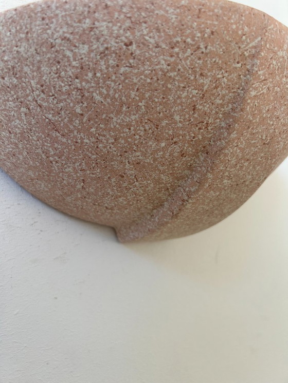 Image 1 of Paar vintage gipsen wandlampen, roze gespikkeld, Frankrijk 1970