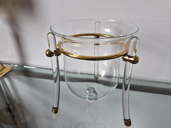 Image 1 of Portacandele vintage in stile Hollywood Regency, realizzato in Lucite/vetro.