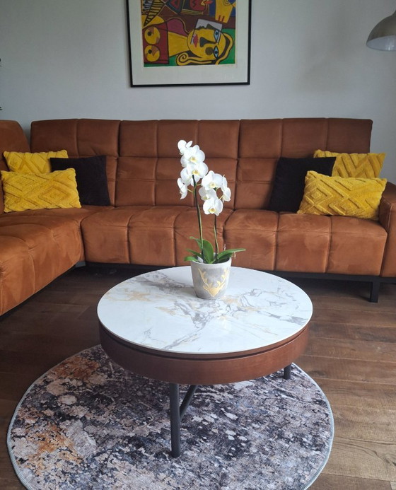 Image 1 of Mesa de centro redonda única con compartimento de almacenamiento, 80 cm, nueva