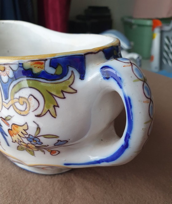 Image 1 of Desvres antica giardiniera - Fourmaintour Frères - dipinta a mano