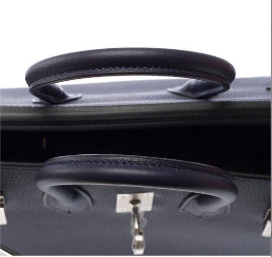 Image 1 of Sac HERMES Birkin 25 en Cuir Bleu Marine - 103352