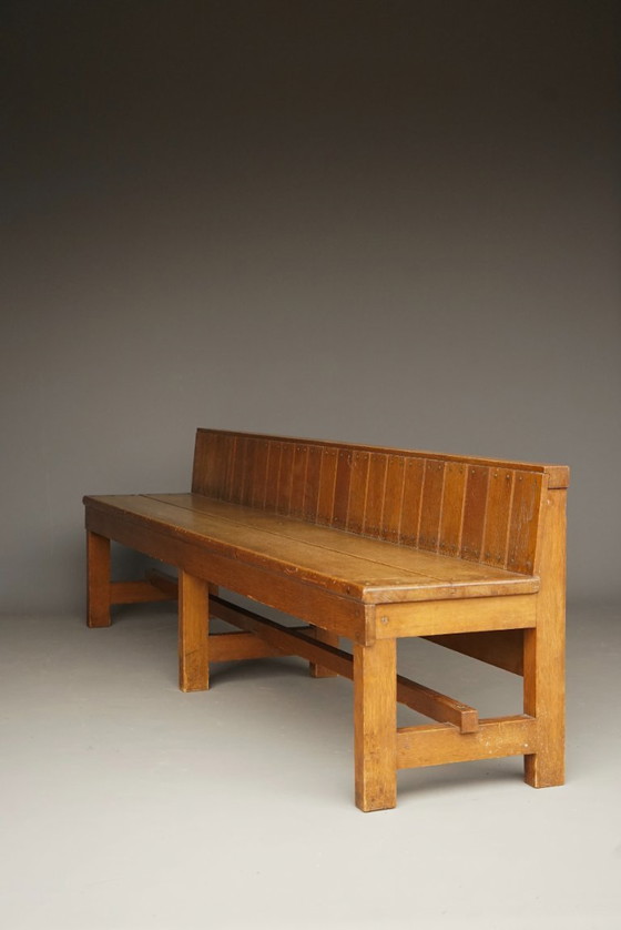 Image 1 of  Traditionalist Dutch Oak Bench in the style of Delft School. 1920s