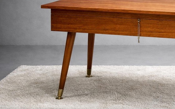 Image 1 of Cubertería modernista en su mueble de madera, 130 cubiertos en acero inoxidable, 1960