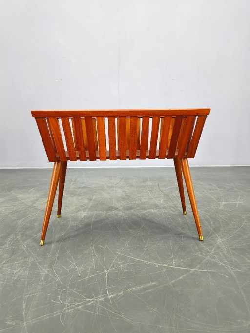 Danish Mid Century Teak Planter with Brass Feet, 1960s