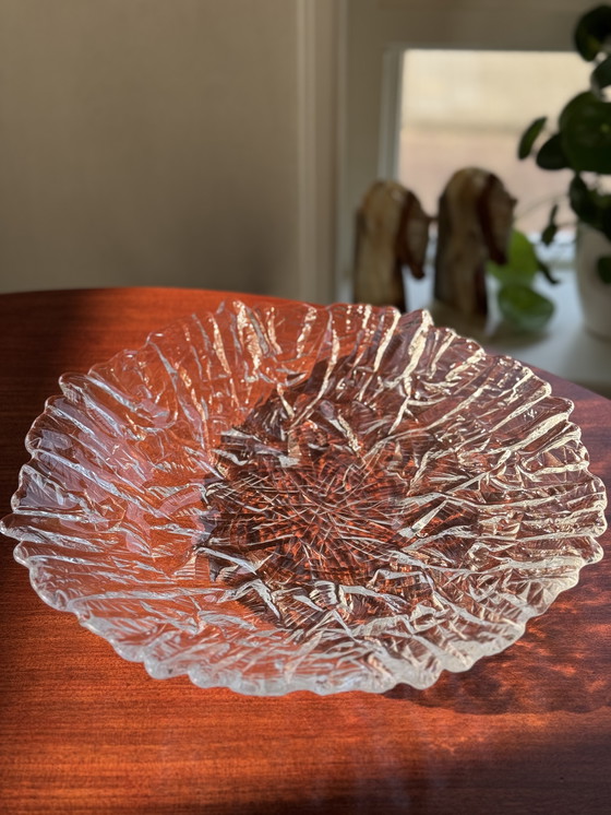 Image 1 of Bol en verre vintage avec texture de glace de Walther Glass Germany