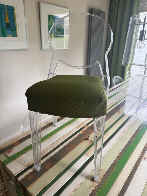 Image 1 of 9 x Scab Igloo transparent chairs 9 x with lime green cushion