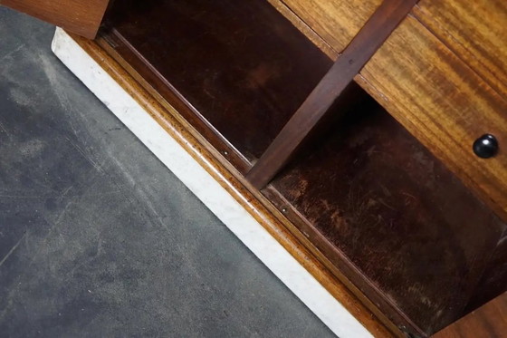 Image 1 of Antico mobiletto da dentista in mogano e marmo, Amsterdam, ca. 1920