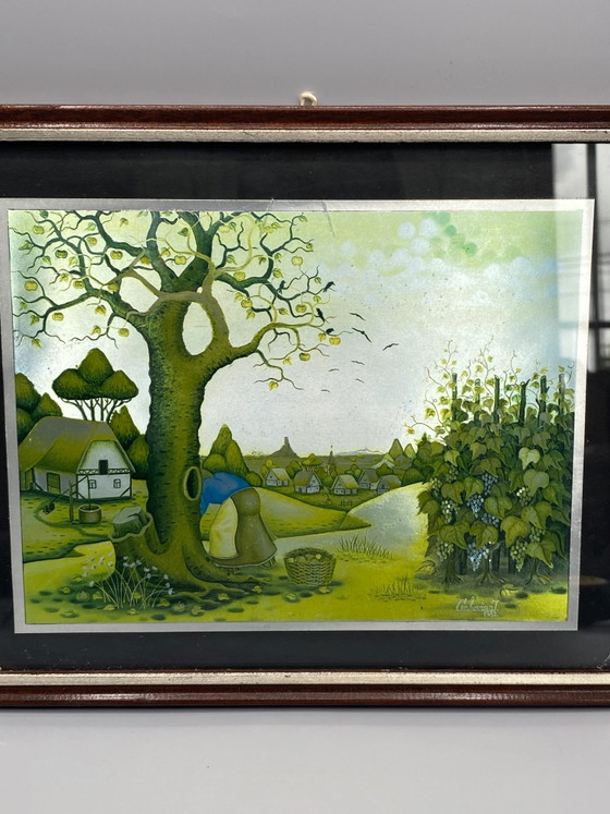 Ivo Cenkovčan – Druck auf Metallfolie – Kroatische Naive Kunst – 1982 – Gemälde & Zeichnungen (photo 2 of 6)