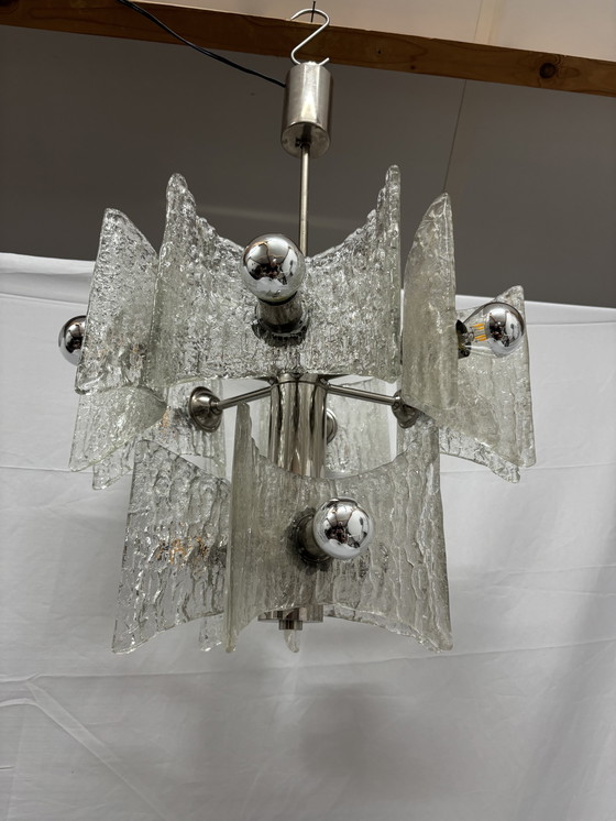 Image 1 of Vintage sputnik ijsglas hanglamp Kaiser Leuchten space age