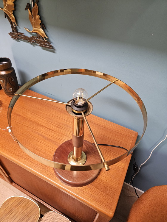 Image 1 of Lampada da tavolo vintage Temde Leuchten Lampada da scrivania in ottone teak