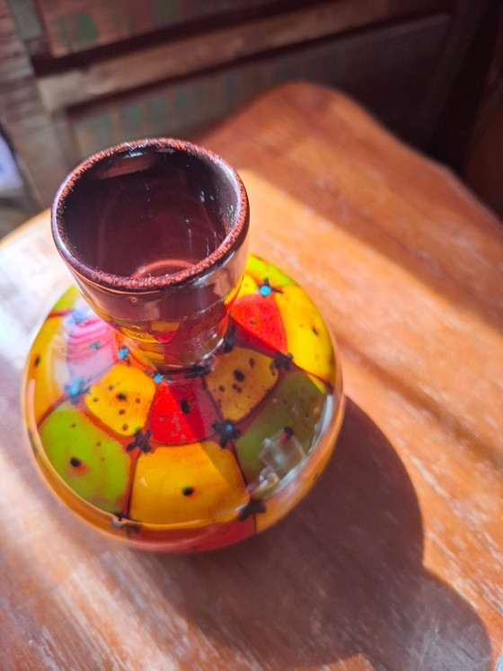 Image 1 of Signed Vintage Santi Italian Ceramic Vase - Mid-Century Modern 1970s - Perfect Condition