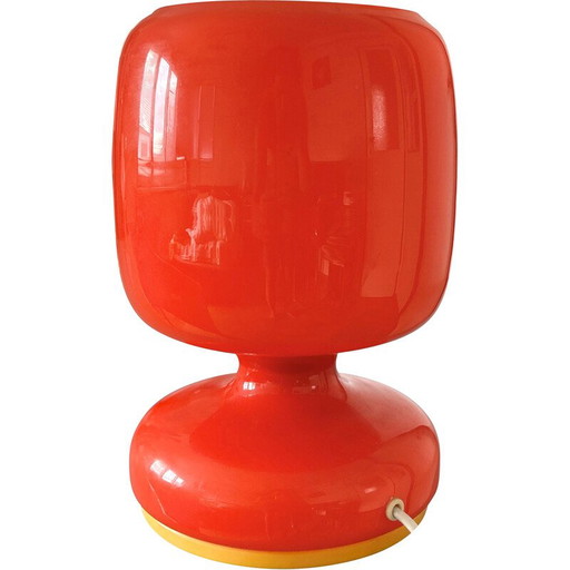 Lampada da scrivania vintage in vetro opalino per Osvetlovaci Sklo, Cecoslovacchia