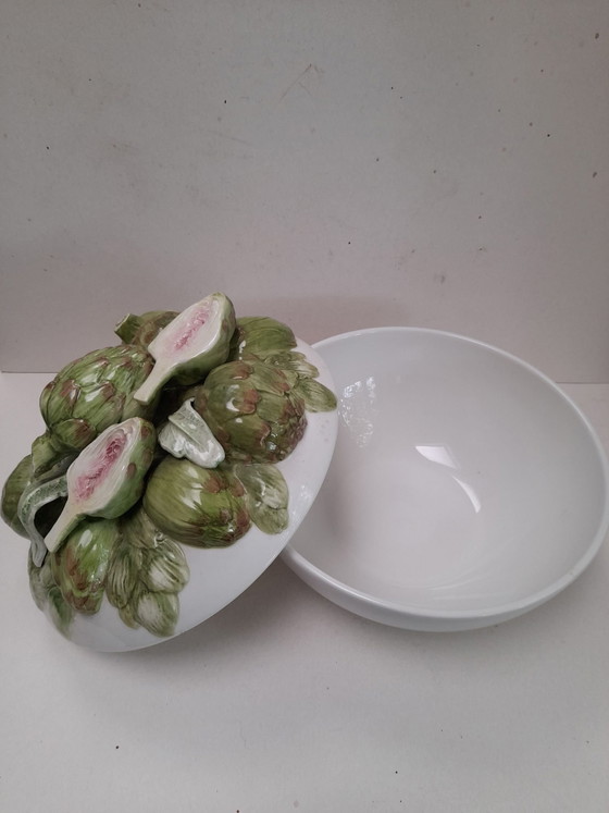 Large majolica artichoke lidded dish – Crockery, Ceramic (photo 4 of 7)