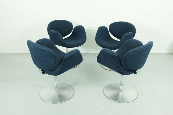 Image 1 of Juego de 4 sillas de comedor giratorias Little Tulip de Pierre Paulin para Artifort, 1965.