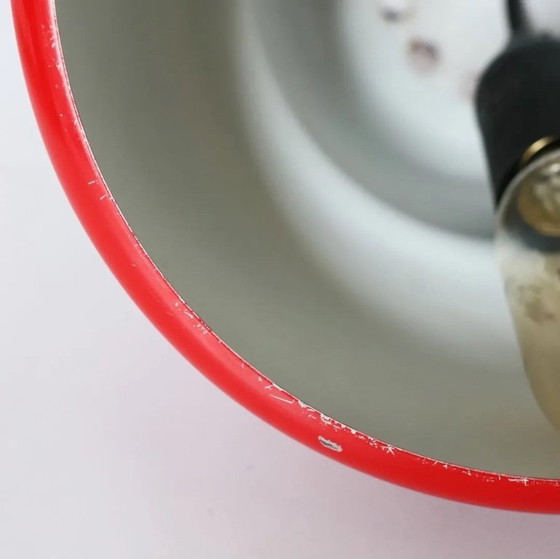 Image 1 of Lámparas colgantes vintage rojas Jo Hammerborg diseño danés