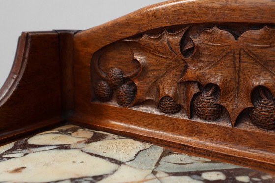 Image 1 of Pareja de mesillas de noche Art Nouveau con tapa de mármol de Paul Alexandre Dumas, Francia ca. 1910