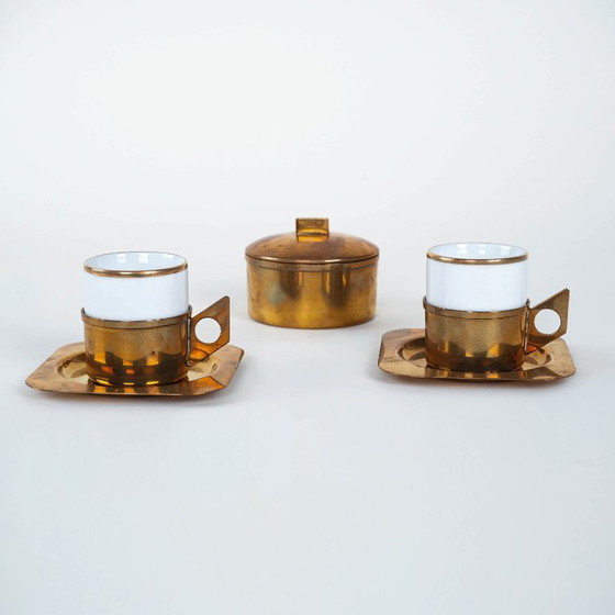 Image 1 of Porseleinen koffieservies, Italiaans design, jaren 70, ontwerper: Claude Delvé, fabrikant: Delfi