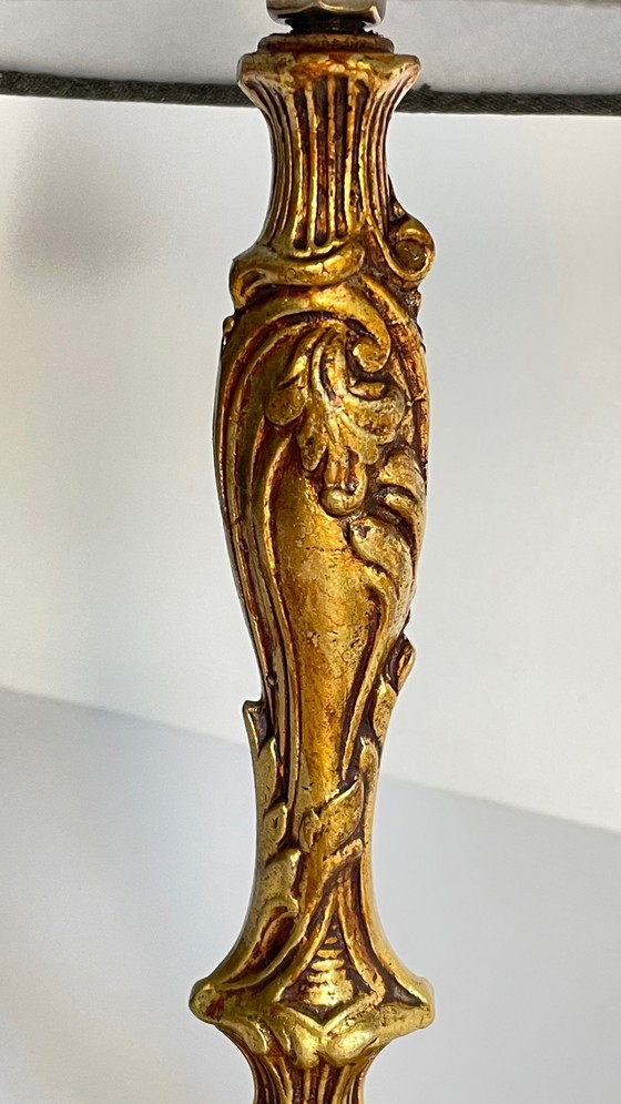Image 1 of Vintage Bronze Lampe Mit Gold Patina