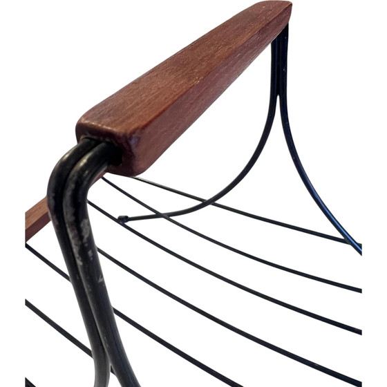 1960s Teak String Basket, Very Good Condition – Decorative Objects, Metal, Mid Century Modern (photo 4 of 5)