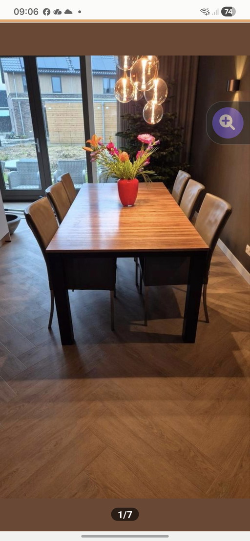 Tk Dining Table Set (Beehive) with 6 Bert Plantagie Chairs