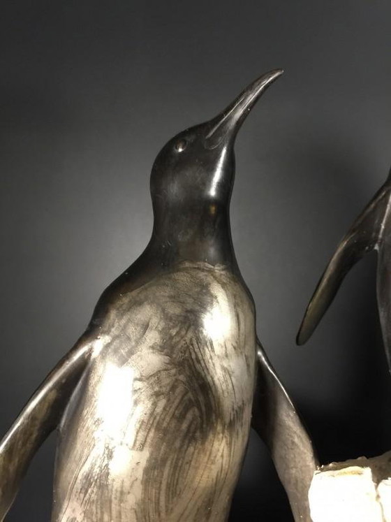 Sculpture de pingouins Art Déco en métal peint et terre cuite, années 1930 – Marble, Metal, Art Deco (photo 7 of 18)