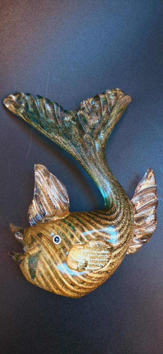 Image 1 of 60'S Barovier&Toso Murano Glass Coordonato D'Oro Fish 