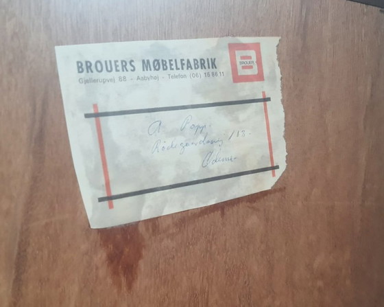 Image 1 of Regal- und Bareinheit, dänisch, aus Palisander und Messing, von Erik Brouer für Brouer’s Møbelfabrik 1960.