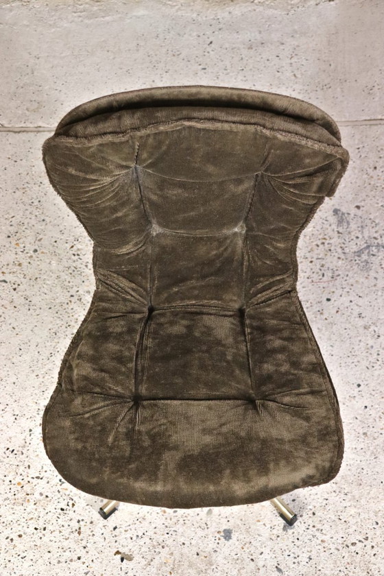 Image 1 of 2 fluwelen draaistoelen van Gastone Rinaldi voor Rima