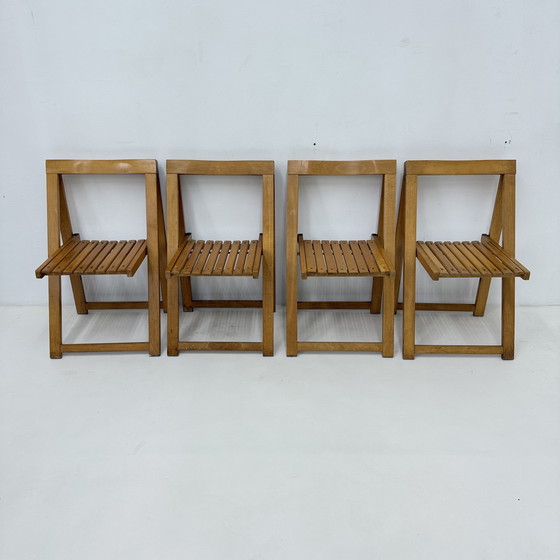 Image 1 of Set van 4 Aldo Jacober voor Alberto Bazzani klapstoelen, jaren 1960